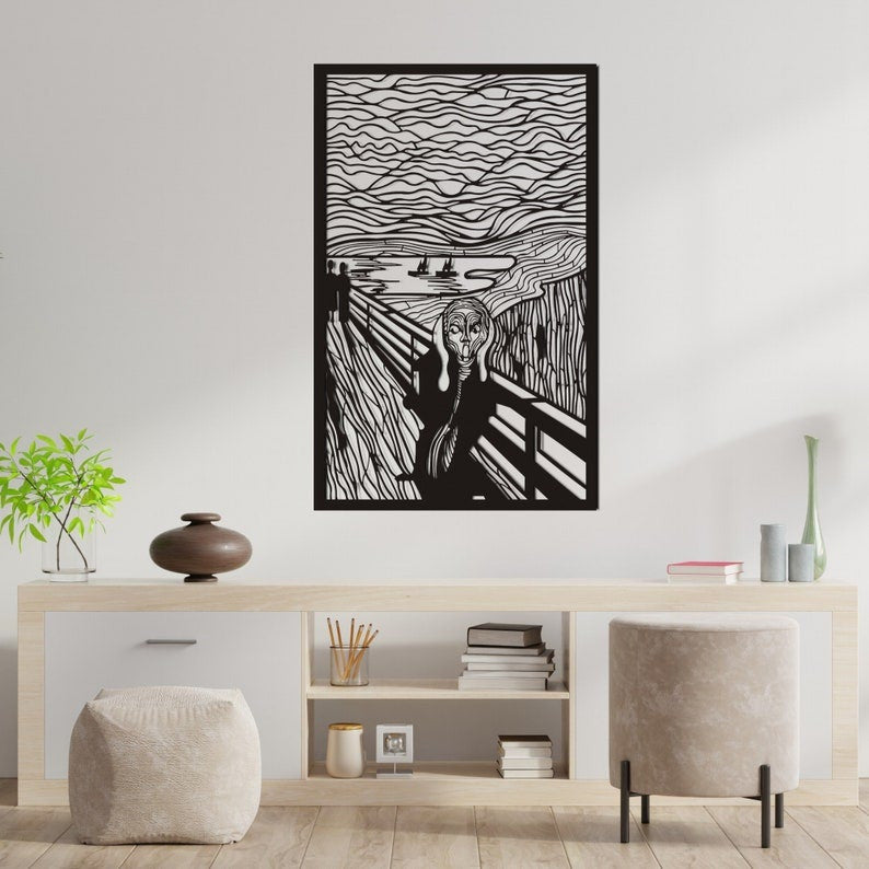 Edvard Munch Scream edvard Munch Skrik Metal Wall Decor Weltkarte Housewarming Gift Carte Du Monde