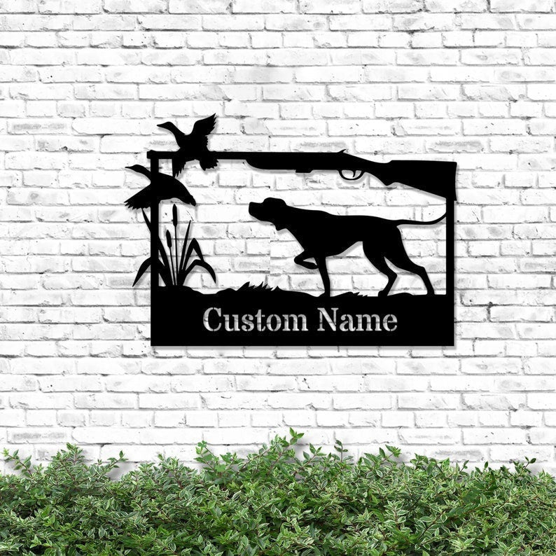 Personalized Hunting Dog Metal Sign Hunting Lovers Metal Sign Gift For Dads Metal Dog Sign With Hunting Gift For Him Hunting Metal Sign