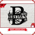 Personalized Family Name Metal Sign Christmas Gift Christmas Monogram Housewarming Gift Door Hanger Wedding Gift Metal Monogram Sign