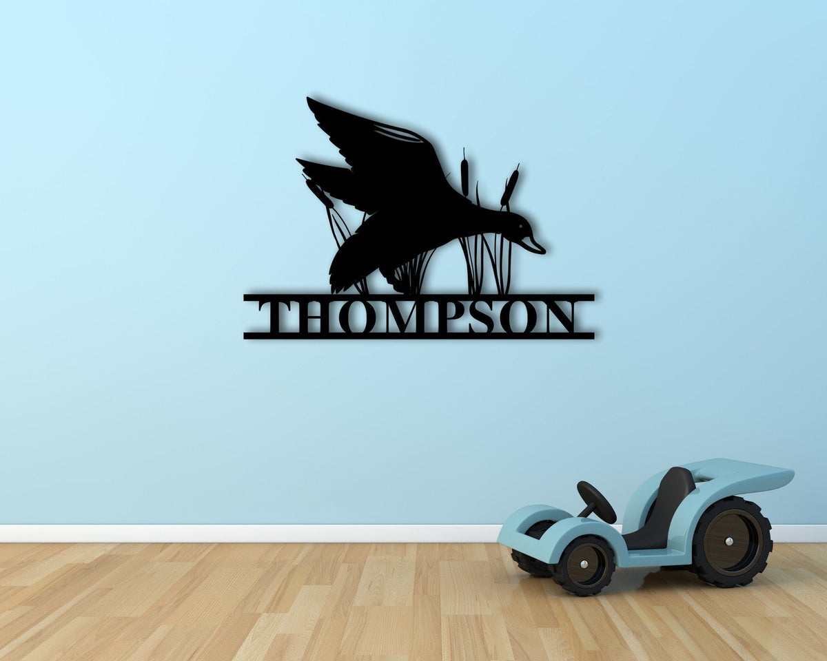 Personalized Duck Sign Last Name Sign Custom Metal Duck Sign Duck Hunting Sign Duck Address Sign Family Name Sign Cabin Sign