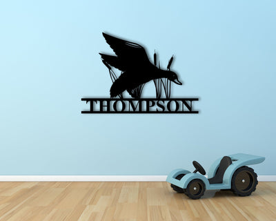 Personalized Duck Sign Last Name Sign Custom Metal Duck Sign Duck Hunting Sign Duck Address Sign Family Name Sign Cabin Sign