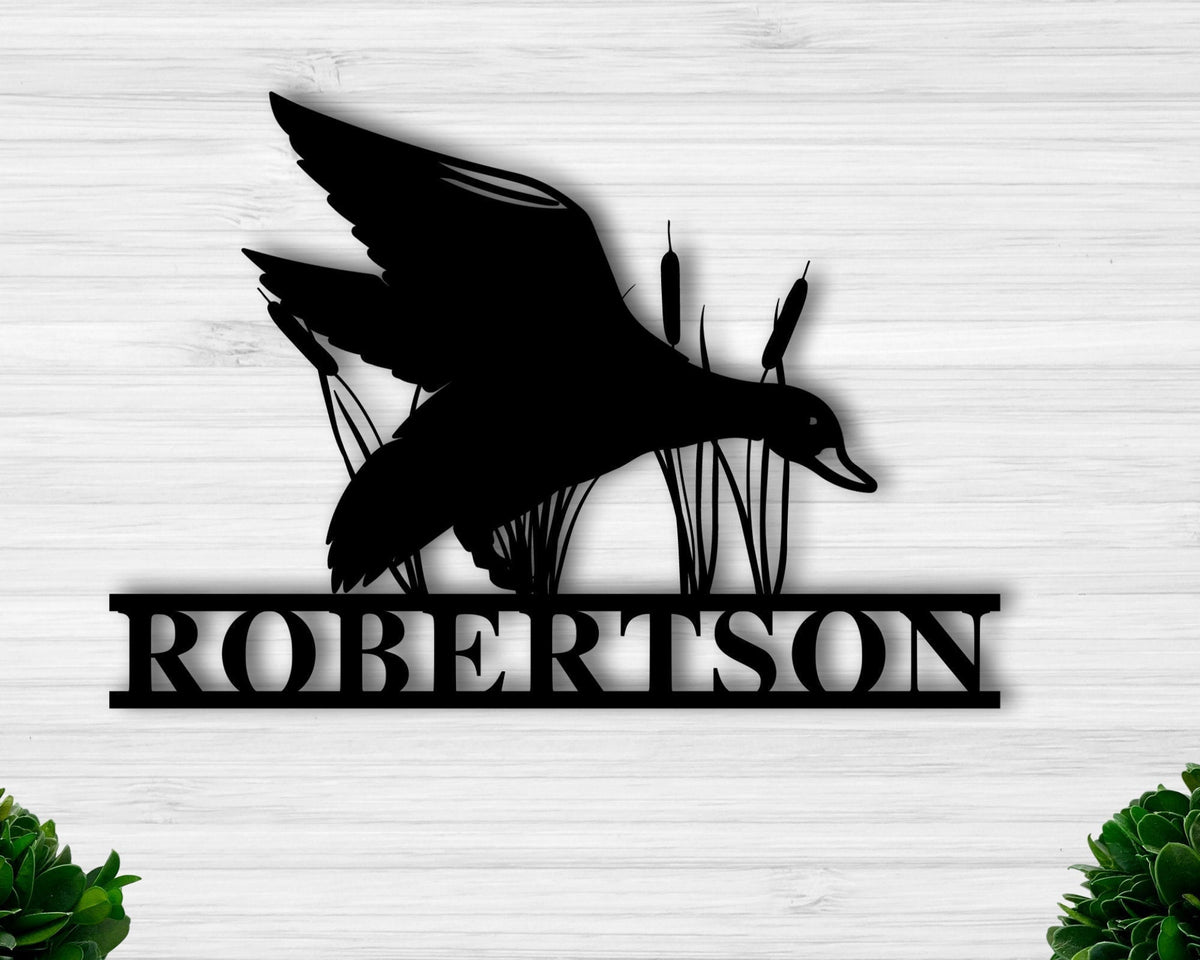 Personalized Duck Sign Last Name Sign Custom Metal Duck Sign Duck Hunting Sign Duck Address Sign Family Name Sign Cabin Sign