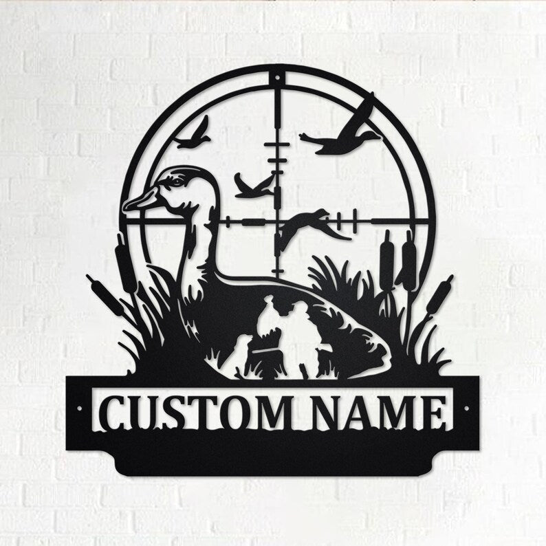 Custom Duck Hunting Personalized Duck Hunter Name Sign Decoration For Room Duck Hunting Metal Custom Hunting