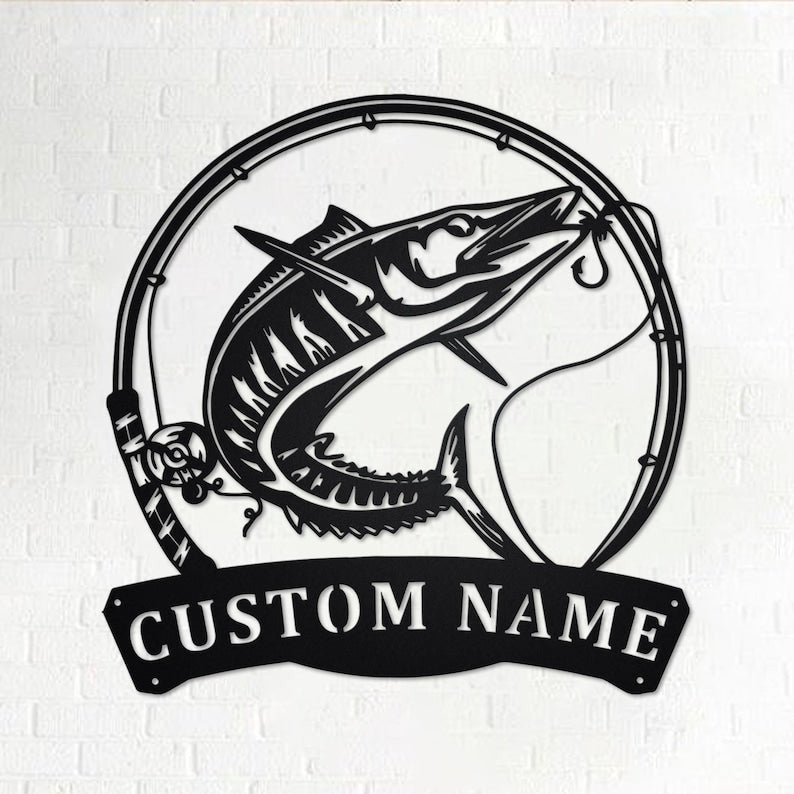 Personalized Wahoo Fish Metal Sign Fishing Fishing Metal wall Decor Fishing Lover Custom Fishing Fishman Wahoo