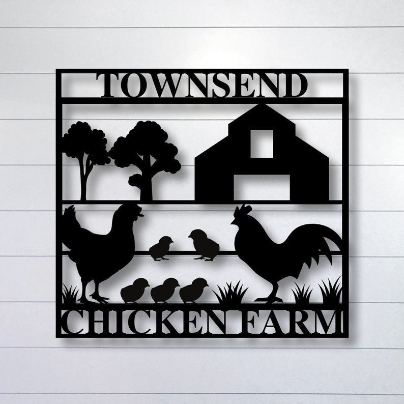 Custom Chicken And Rooster Sign Custom Metal Chicken Farm Sign Farmhouse Decor Hen House Art Gift For Farmer Chicken Lover Art