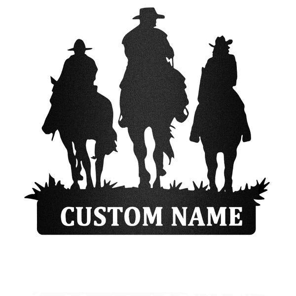 Father And Kids Riding Horse Farmhouse Decor