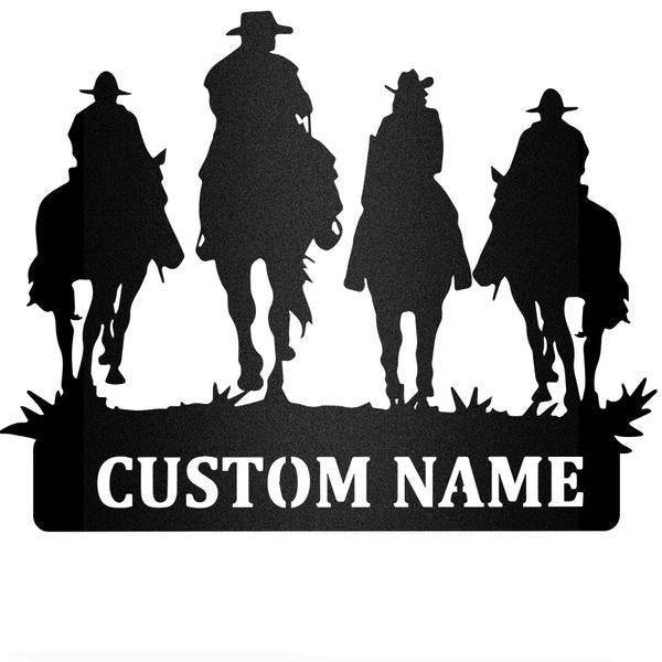 Father And Kids Riding Horse Farmhouse Decor