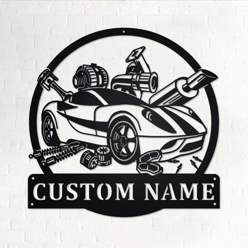 Custom Car Mechanic Personalized Mechanic Name Sign Decoration For Room Car Mechanic Metal Custom Car Mechanic