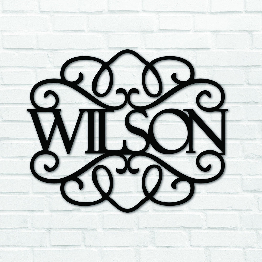 Metal Lasercut Personalised Family Monogram Family Surname