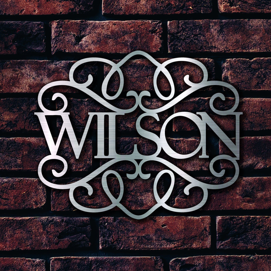 Metal Lasercut Personalised Family Monogram Family Surname