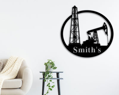 Custom Metal Name Sign Oil Rig Offshore Welcome Sign Custom Metal Address Plaque Outdoor Metal Sign Gift For Him Rustic