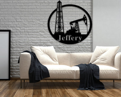Custom Metal Name Sign Oil Rig Offshore Welcome Sign Custom Metal Address Plaque Outdoor Metal Sign Gift For Him Rustic