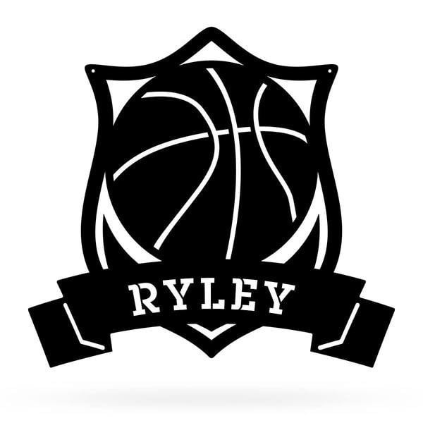 Basketball Monogram Cut Metal Sign Metal House Sign