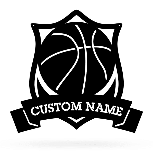 Basketball Monogram Cut Metal Sign Metal House Sign