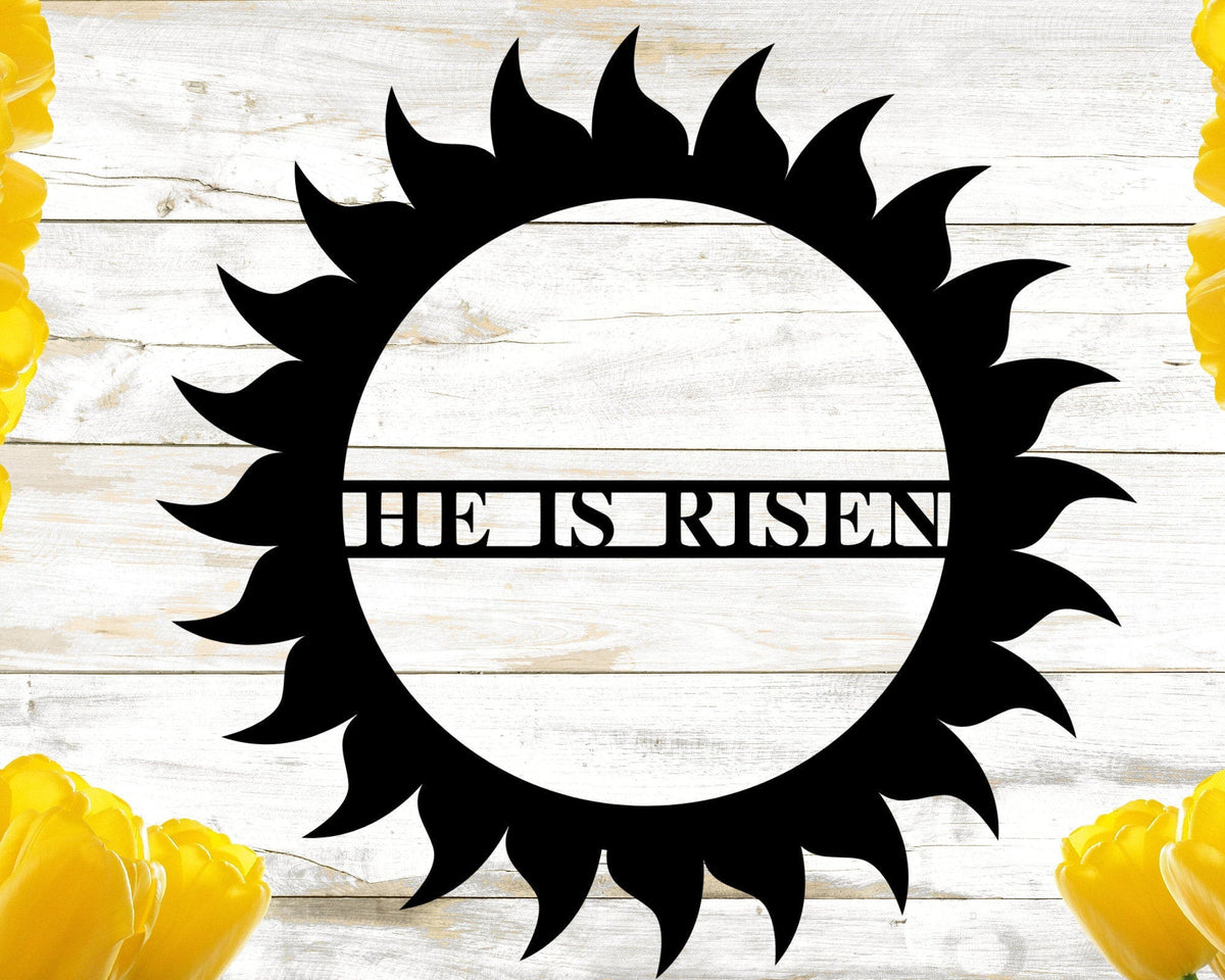 Personalized Easter Sign He Is Risen Sign Easter Wall Decor Easter Sign Metal Signs Farmhouse Metal Sign
