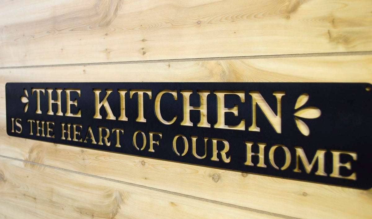 The Kitchen Is The Heart Of Our Home Metal Sign Kitchen Decor Cooking Farmhouse Cook Gift Kitchen Wall Art