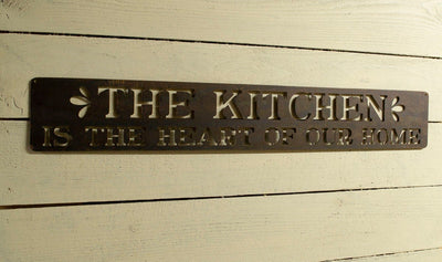 The Kitchen Is The Heart Of Our Home Metal Sign Kitchen Decor Cooking Farmhouse Cook Gift Kitchen Wall Art