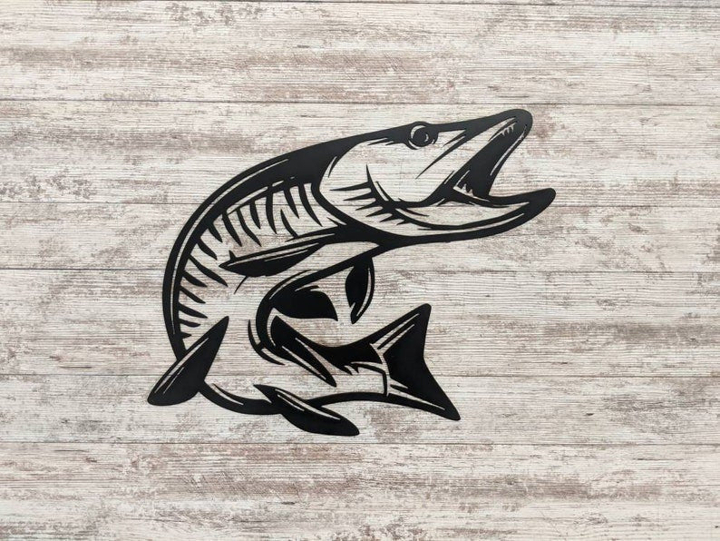 Metal Musky Sign Perfect For Your Ice Fishing House Lake House Or Cabin! Great Father's Day Gift! Custom Metal Sign Retirement Gift