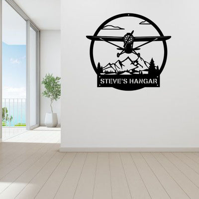 Monogram Airplane Pilot Aviation Metal Sign Personalized Wedding Gift Housewarming Gift Weatherproof