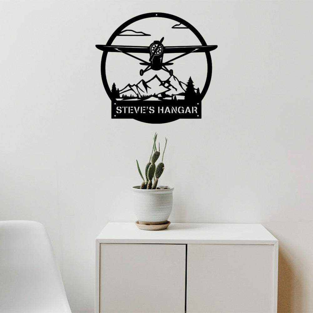 Monogram Airplane Pilot Aviation Metal Sign Personalized Wedding Gift Housewarming Gift Weatherproof