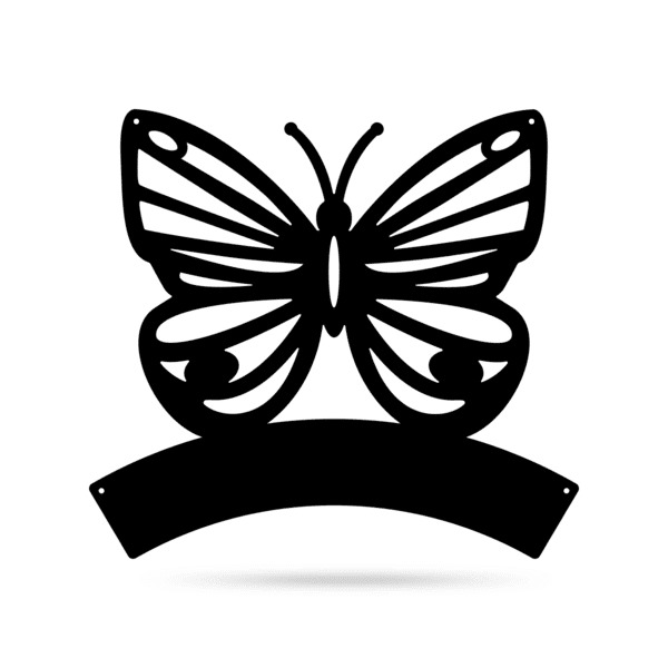 Butterfly Monogram Cut Metal Sign Metal House Sign