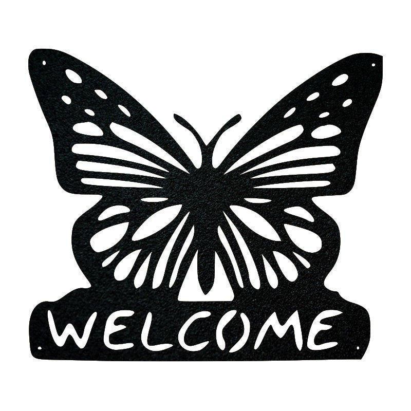 Butterfly Welcome Sign Metal Sign Monogram Metal Shop