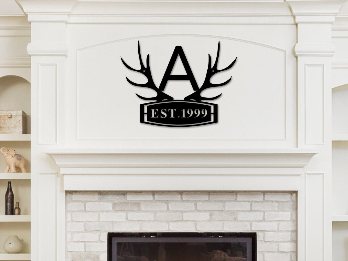 Customized Deer Sign Wildlife Monogram Deer Hunter Gift Deer Camp Sign Christmas Gift For Him Deer Name Metal Sign Established Sign