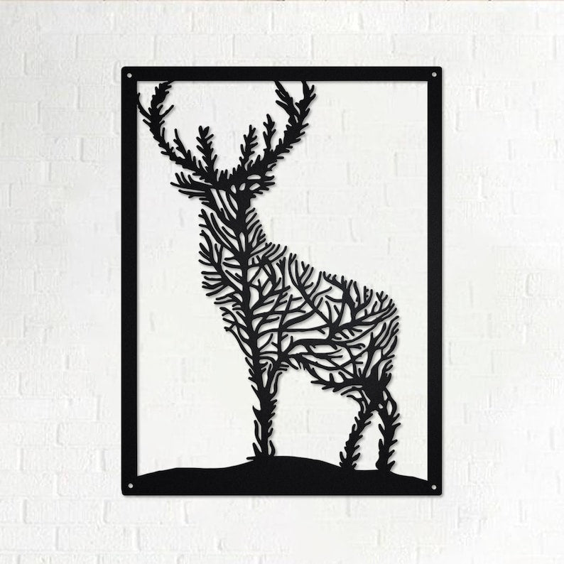 Deer Tree Metal Sign Deer Tree Deer Tree Metal wall Decor Deer Lover Gift Deer Tree Decor Deer Decor Deer Hunting