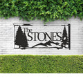 Custom Metal Family Name Sign Last Name Large Metal Silhouette For The Garden/yard Art Cabin Outdoor Entrance Front Porch