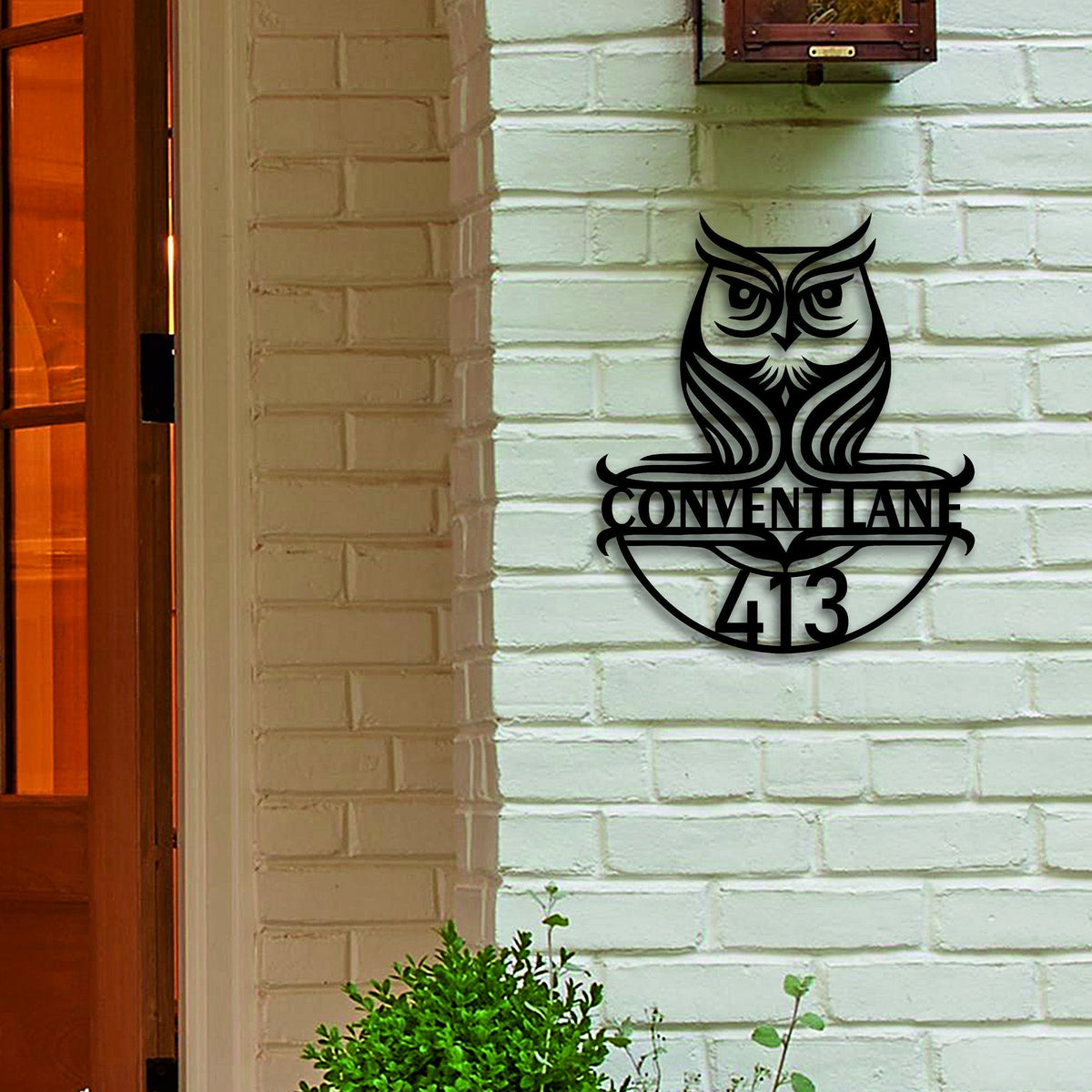 Custom Metal Address Sign Owl Wilderness Rustic Sign Nature Metal House Number Sign Outdoor Wall Decor Address Plaque Housewarming Gift