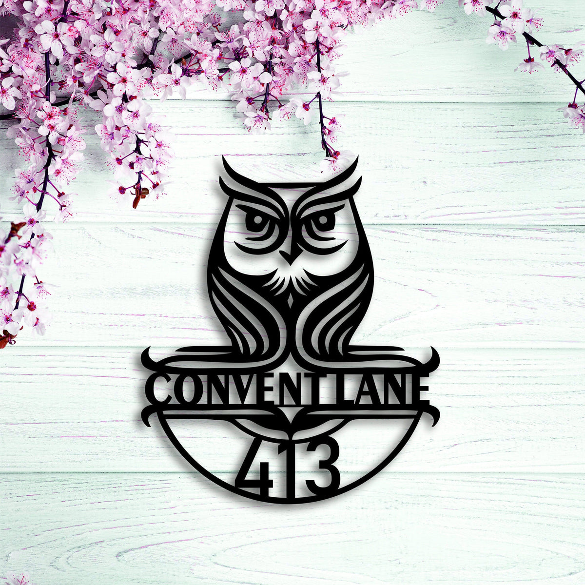 Custom Metal Address Sign Owl Wilderness Rustic Sign Nature Metal House Number Sign Outdoor Wall Decor Address Plaque Housewarming Gift