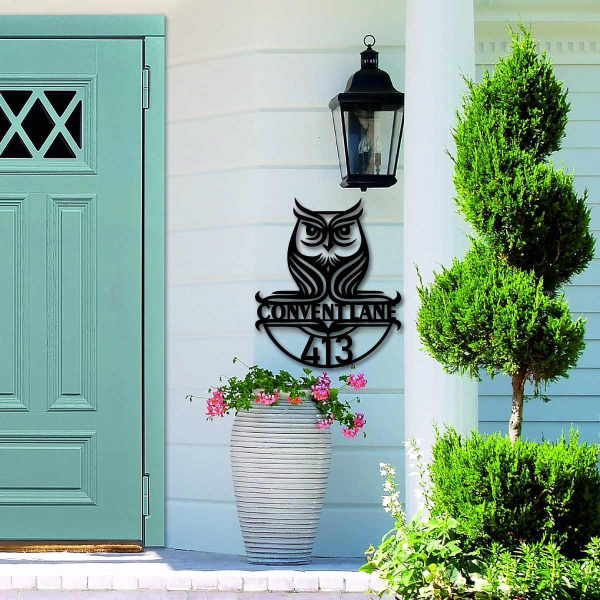 Custom Metal Address Sign Owl Wilderness Rustic Sign Nature Metal House Number Sign Outdoor Wall Decor Address Plaque Housewarming Gift