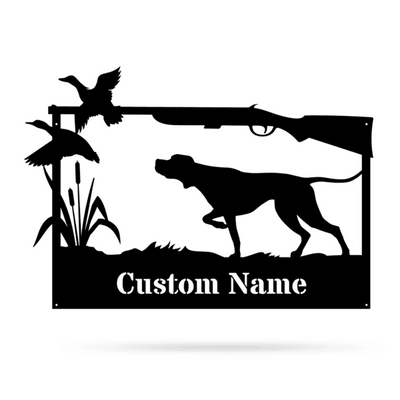 Hunting Dog Monogram Cut Metal Sign Metal House Sign