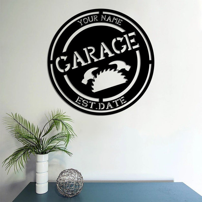 Personalized Garage Metal Wall Dad Workshop Man Cave Decor Dad Shop Sign Custom Name Mechanic Metal Sign Gift For Him