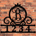 Circular Monogram Address Sign Decorative Metal Sign Personalized Wedding Gift Housewarming Gift Address Weatherproof Cut Metal Sign