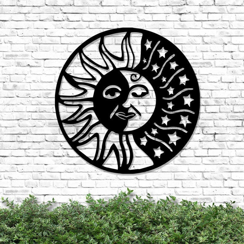Twilight Moon Metal Sign Moon And Sun Metal Sign Gift For New Home Gift For Her Twilight Moon Sun Moon Stars Metal Sign