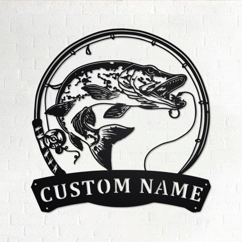 Personalized Northern Pike Fish Metal Sign Fishing Fishing Metal wall Decor Fishing Lover Custom Fishing Fishman