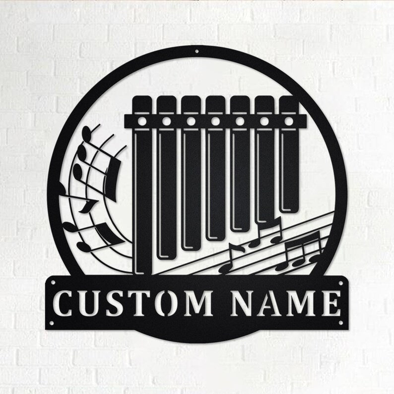 Custom Pan Flute Musical instrument Personalized Pan Flute Teacher Name Sign Decoration For Room Pan Flute