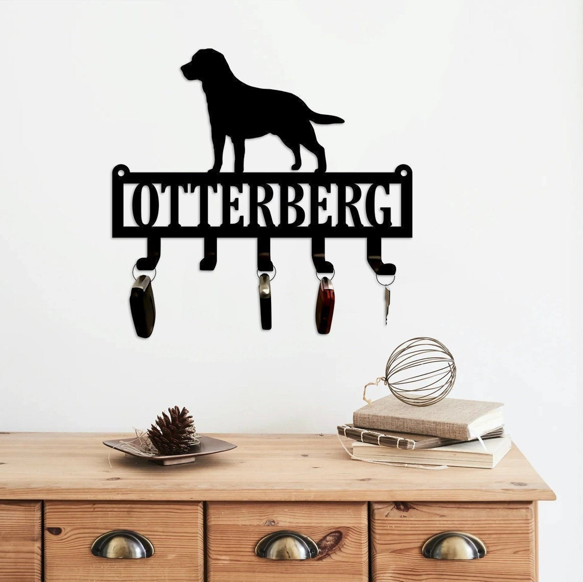 Personalized Labrador Retriever Key Holder Metal Dog Leash Holder Metal Key Hanger Key Hooks Key Holder Key Hanger Dog Lovers Gift