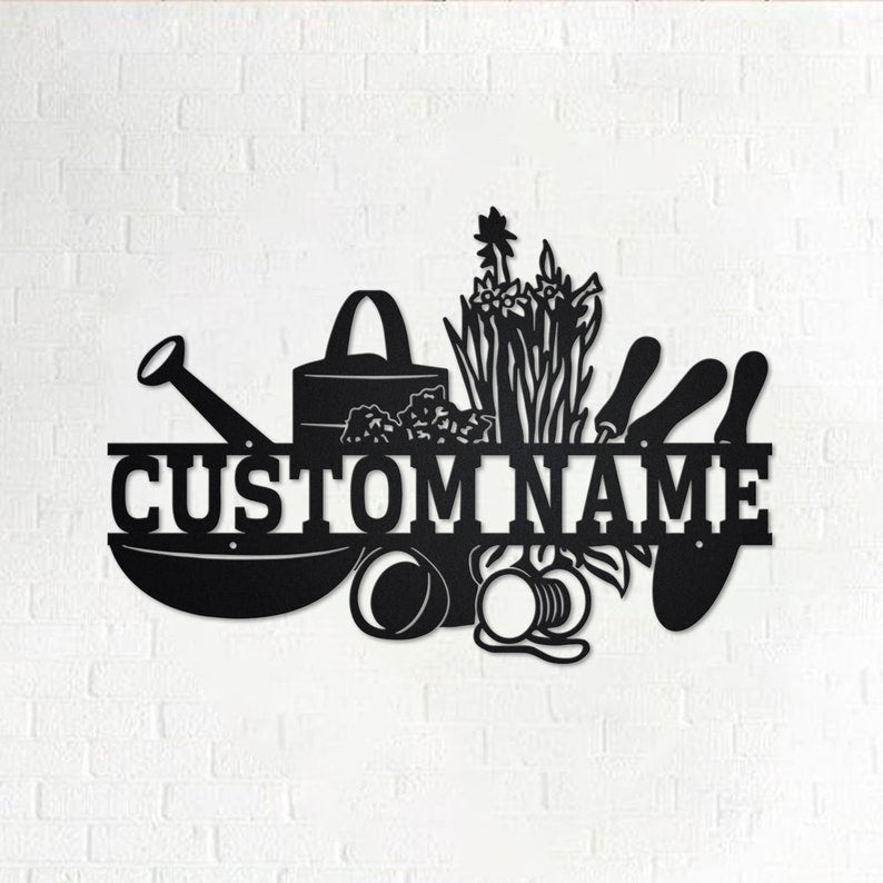 Custom Gardening Split Personalized Gardener Name Sign Decoration For Room Gardening Custom Gardening