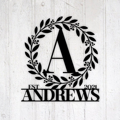 Personalized Family Name Metal Sign Housewarming Gift Door Hanger Wedding Gift Metal Monogram Sign Christmas Gift Last Name Metal Sign