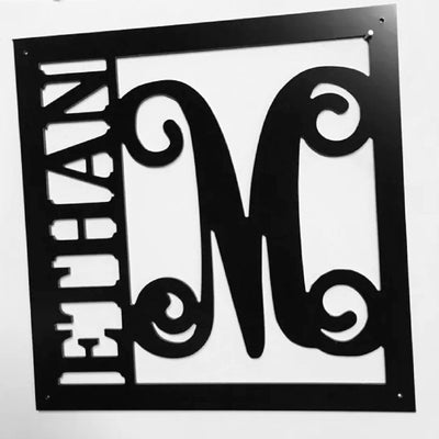 Wall Decor Monogram Family Name Established Date Or Address. Square Design