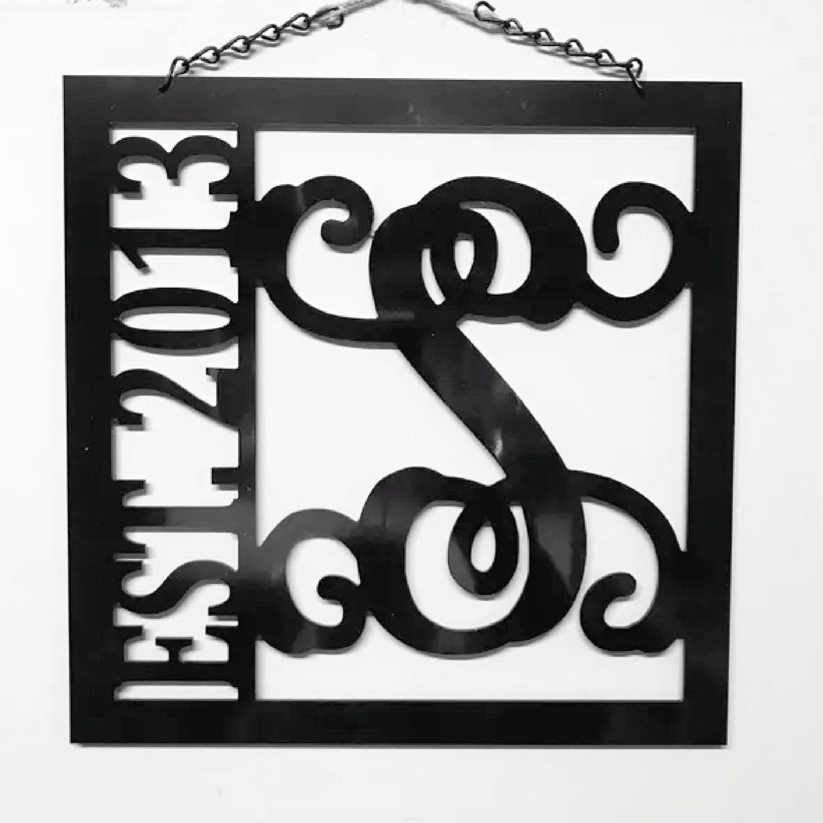 Wall Decor Monogram Family Name Established Date Or Address. Square Design
