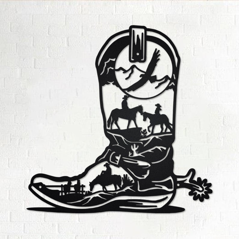 Cowboy Boots Cowboy Boots Metal Sign Decoration For Room Cowboy Boots Cowboy Boots Lover Gift Cowboy Boots