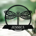Dragon Fly Monogram Decorpersonalized Dragonfly Monogram Farm Sign Metal Name Sign Door Hanger Housewarming Gift