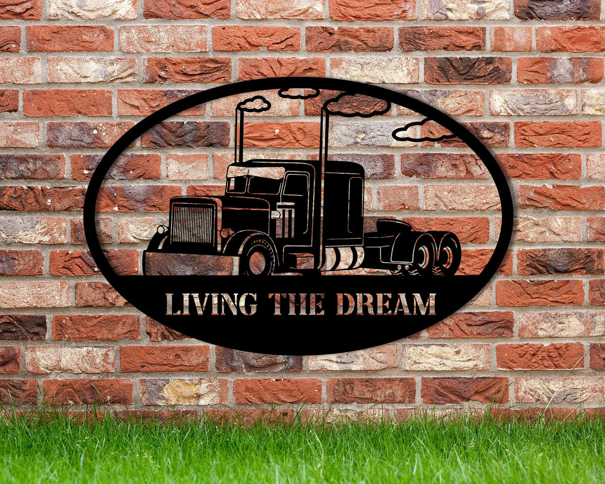 Truck Metal Sign Big Rig Truck Wheeler Diesel Metal Sign Trucking Company Custom Metal Name Sign Gift For Him Rustic Decor