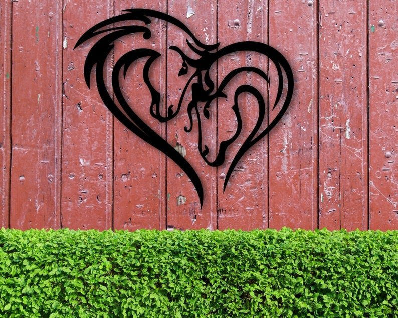 Metal Horse Heart Sign Metal Horse Decor Horse Heart Metal Sign Horse Love Sign Valentine Gift Gift For Him