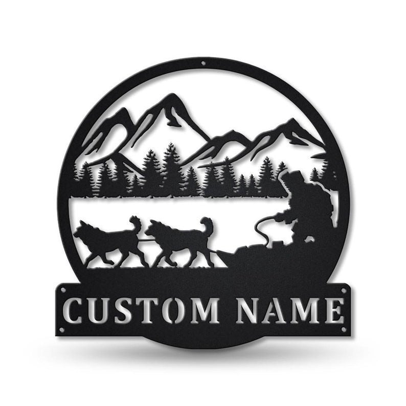 Personalized Sled Dog Racing Metal Sign WITH LED/WITHOUT LED Lights Custom Sled Dog Racing Sign Birthday Gift Sled Dog Racing Sign Sport Sign