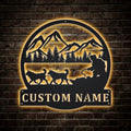 Personalized Sled Dog Racing Metal Sign WITH LED/WITHOUT LED Lights Custom Sled Dog Racing Sign Birthday Gift Sled Dog Racing Sign Sport Sign