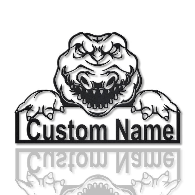 Personalized Alligator Metal Sign WITH LED/WITHOUT LED Lights Custom Alligator Metal Sign Birthday Gift Alligator Sign
